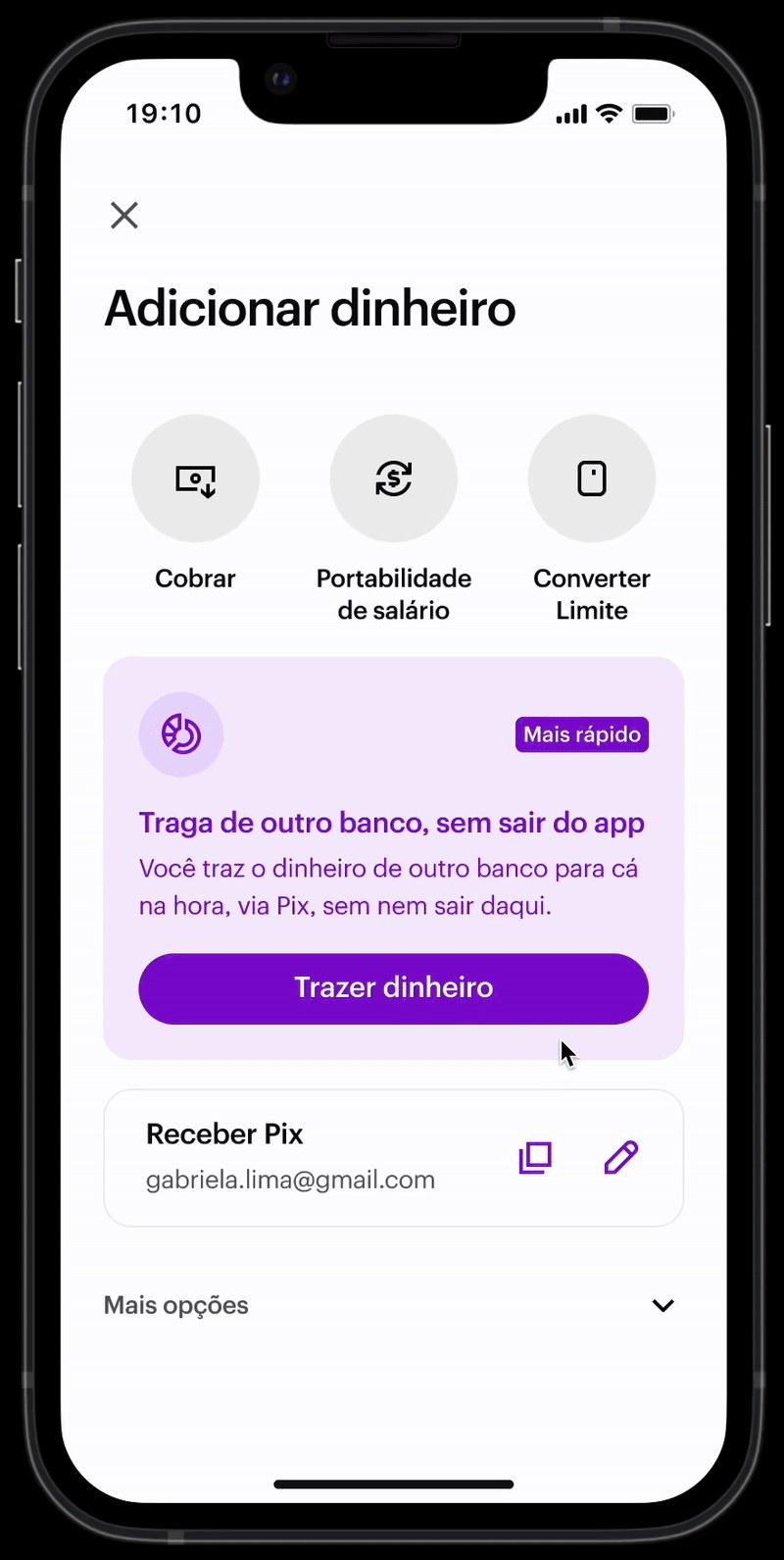 One-click transfer feature demonstration showing mobile banking interface